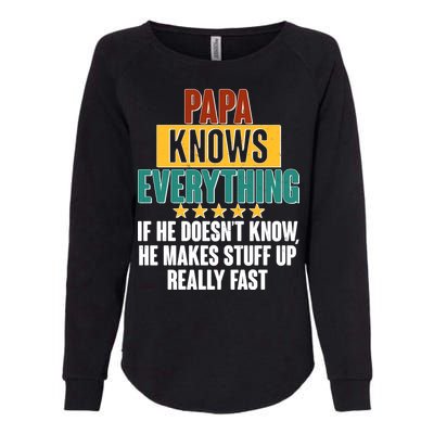 Papa Knows Everything No Matter What Womens California Wash Sweatshirt