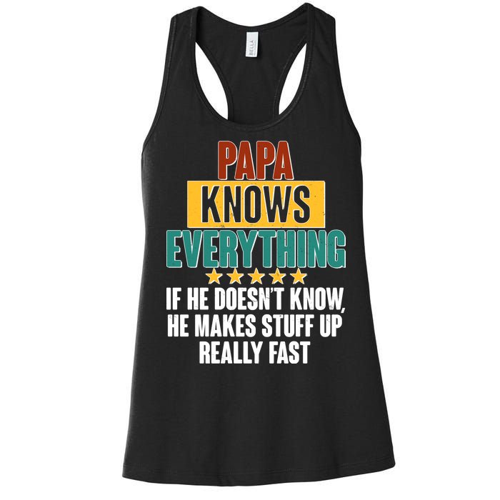 Papa Knows Everything No Matter What Women's Racerback Tank