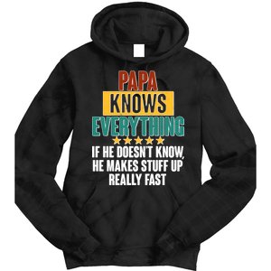 Papa Knows Everything No Matter What Tie Dye Hoodie