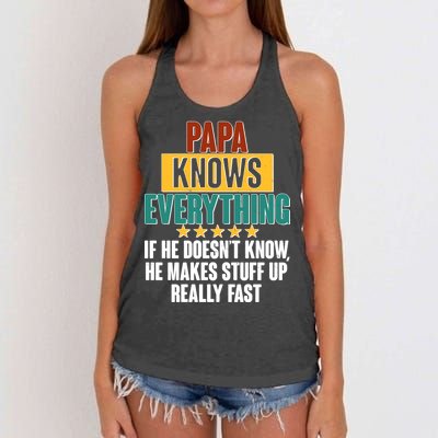 Papa Knows Everything No Matter What Women's Knotted Racerback Tank