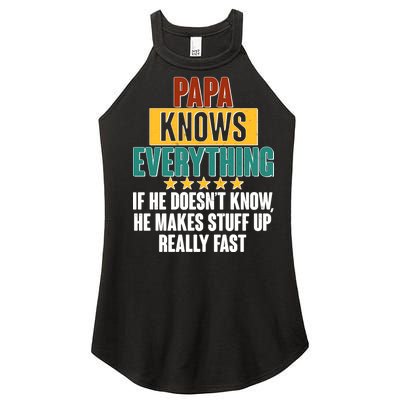 Papa Knows Everything No Matter What Women's Perfect Tri Rocker Tank