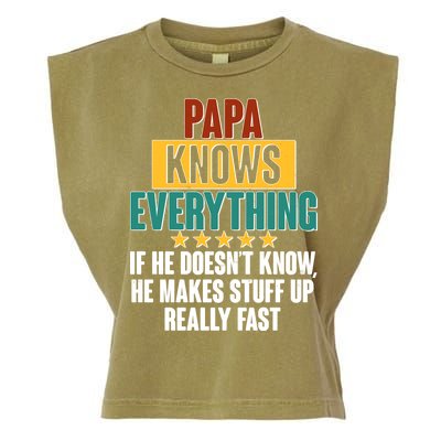 Papa Knows Everything No Matter What Garment-Dyed Women's Muscle Tee