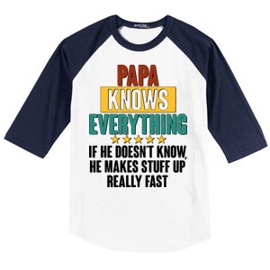 Papa Knows Everything No Matter What Baseball Sleeve Shirt