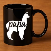Papa Lama 11oz C Handle Ceramic Mug