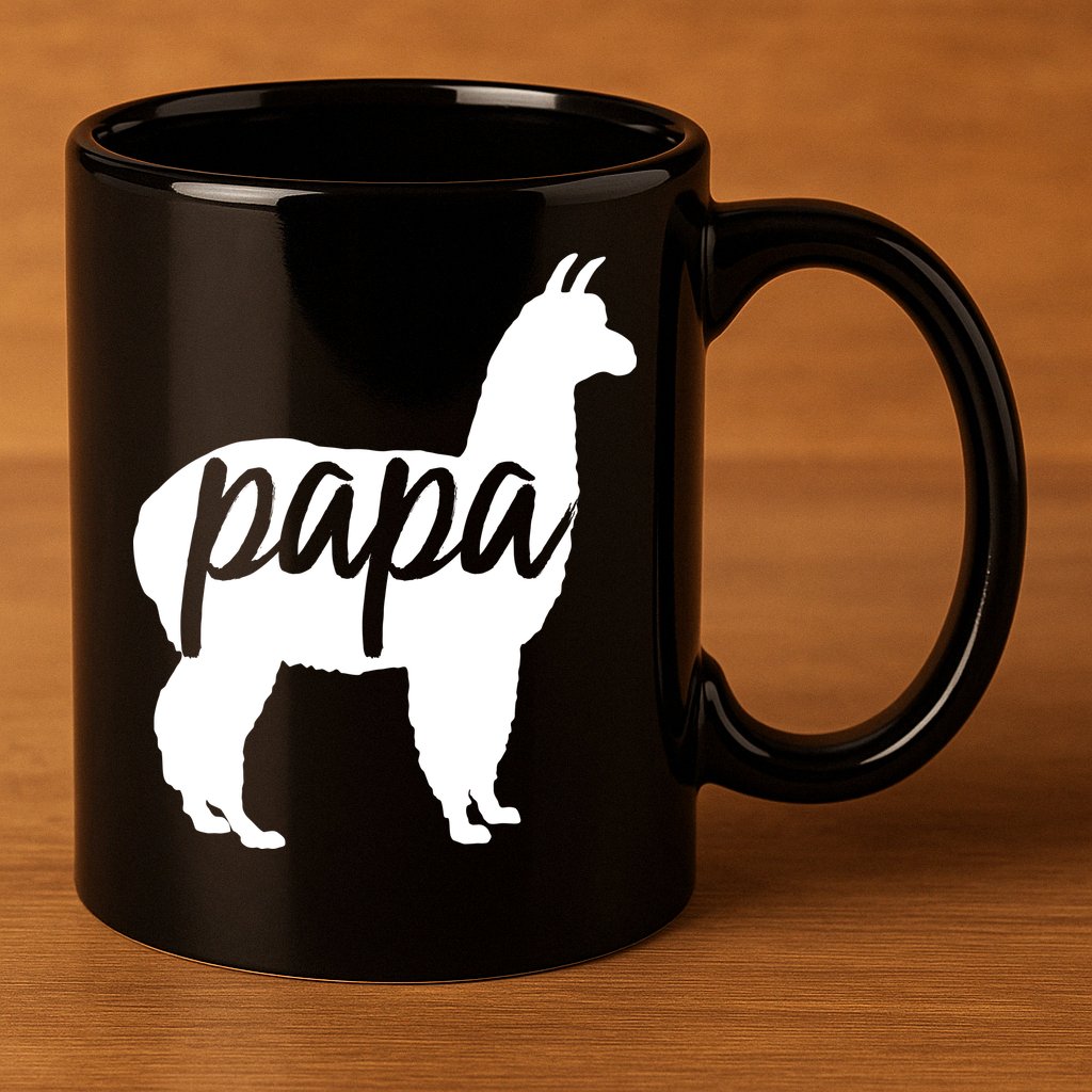 Papa Lama 11oz C Handle Ceramic Mug