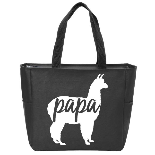 Papa Lama Zip Tote Bag