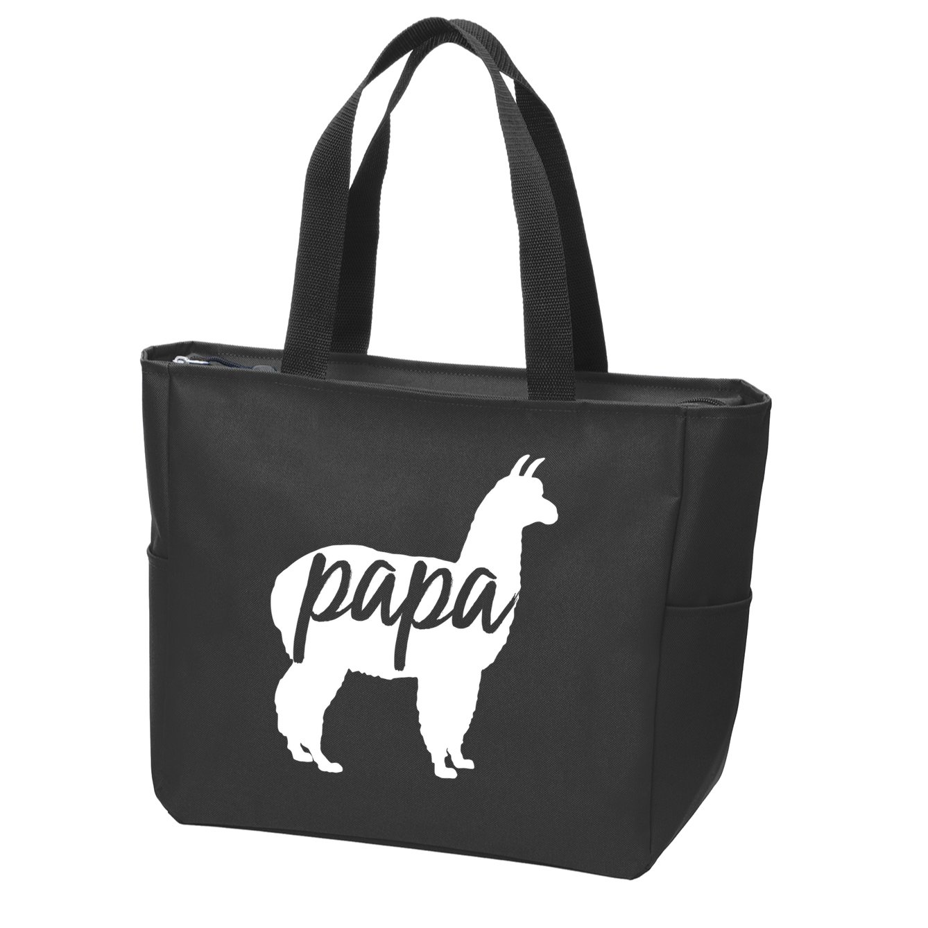 Papa Lama Zip Tote Bag