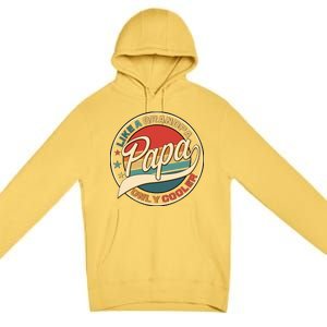 Papa Like A Grandpa Only Cooler Emblem Premium Pullover Hoodie