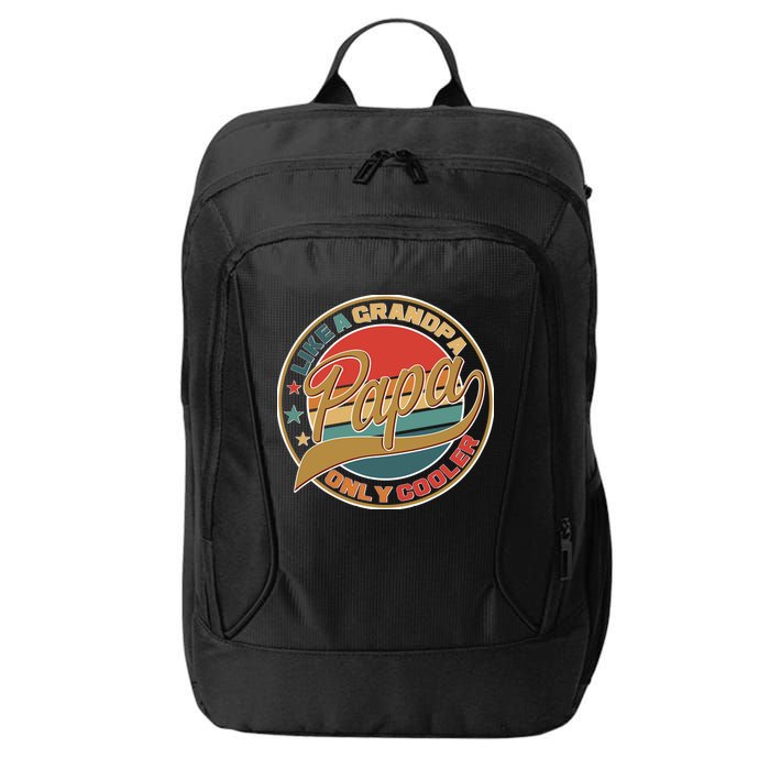 Papa Like A Grandpa Only Cooler Emblem City Backpack