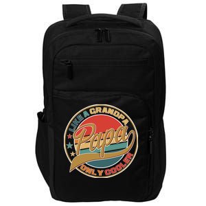 Papa Like A Grandpa Only Cooler Emblem Impact Tech Backpack