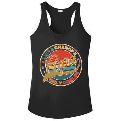 Papa Like A Grandpa Only Cooler Emblem Ladies PosiCharge Competitor Racerback Tank