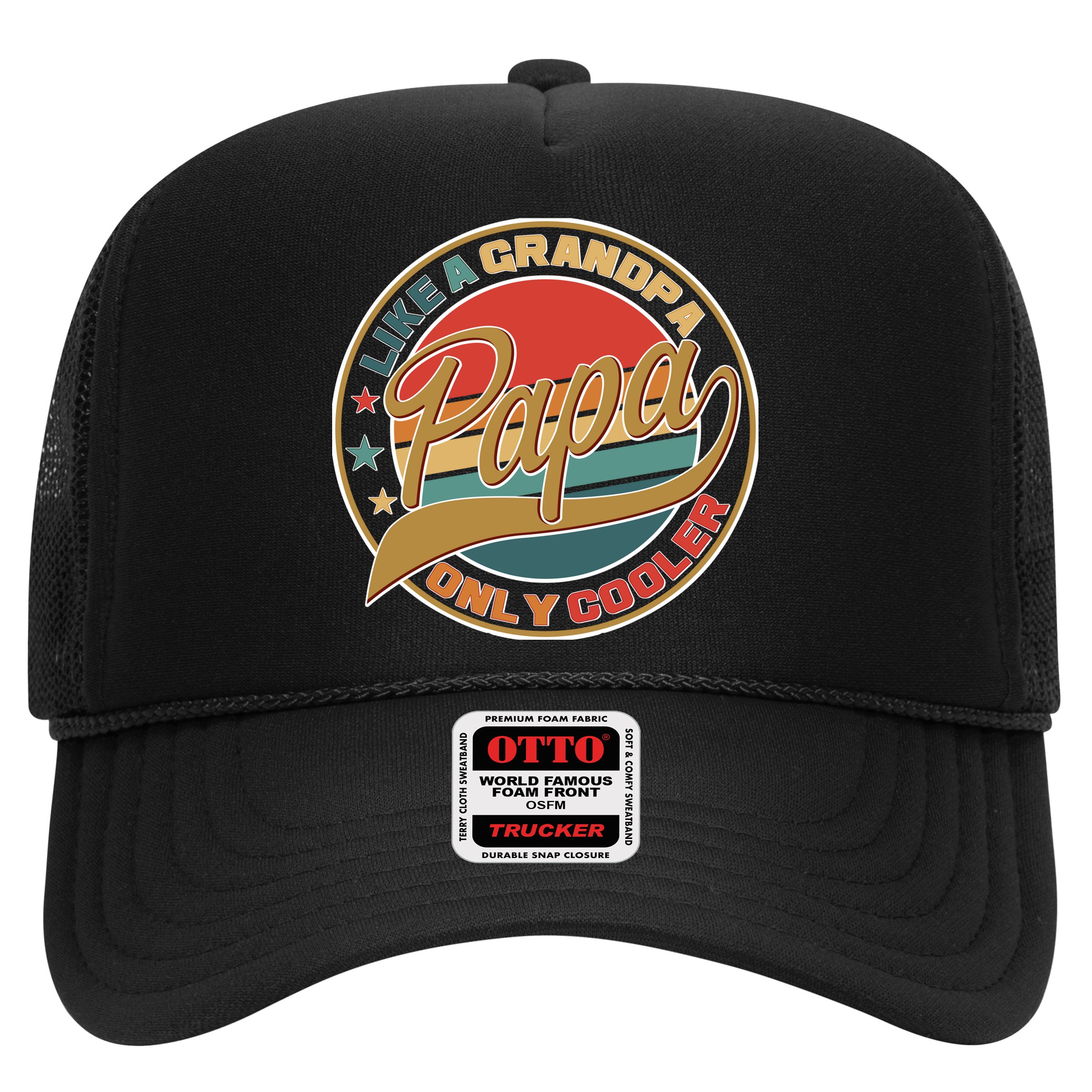 Papa Like A Grandpa Only Cooler Emblem Hat