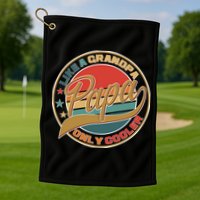 Papa Like A Grandpa Only Cooler Emblem Golf Towel