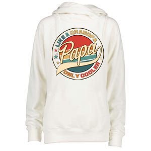 Papa Like A Grandpa Only Cooler Emblem Womens Funnel Neck Pullover Hood