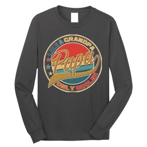 Papa Like A Grandpa Only Cooler Emblem Long Sleeve Shirt