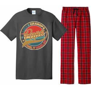 Papa Like A Grandpa Only Cooler Emblem Pajama Set