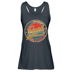 Papa Like A Grandpa Only Cooler Emblem Ladies Essential Flowy Tank