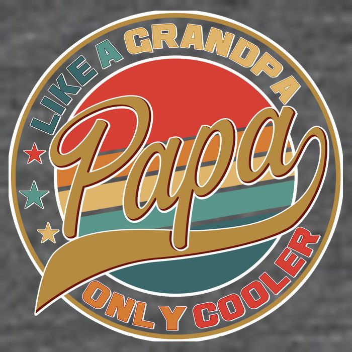 Papa Like A Grandpa Only Cooler Emblem Flatbill Hat