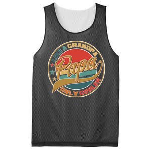 Papa Like A Grandpa Only Cooler Emblem Mesh Reversible Basketball Jersey Tank