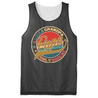 Papa Like A Grandpa Only Cooler Emblem Mesh Reversible Basketball Jersey Tank