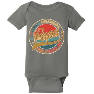 Papa Like A Grandpa Only Cooler Emblem Baby Bodysuit