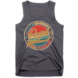 Papa Like A Grandpa Only Cooler Emblem Tank Top