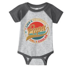 Papa Like A Grandpa Only Cooler Emblem Infant Baby Jersey Bodysuit