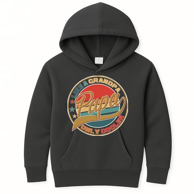 Papa Like A Grandpa Only Cooler Emblem Kids Hoodie