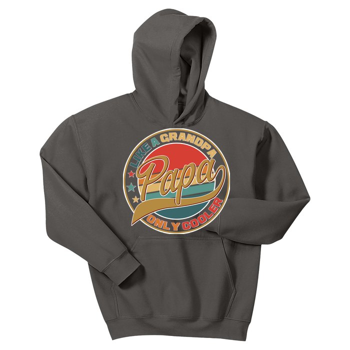 Papa Like A Grandpa Only Cooler Emblem Kids Hoodie