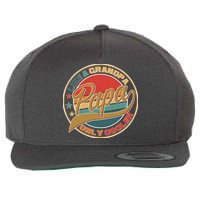 Papa Like A Grandpa Only Cooler Emblem Wool Snapback Cap