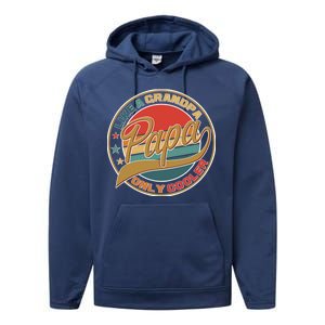 Papa Like A Grandpa Only Cooler Emblem Performance Fleece Hoodie