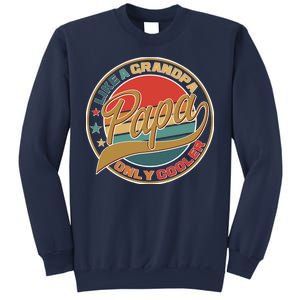 Papa Like A Grandpa Only Cooler Emblem Sweatshirt