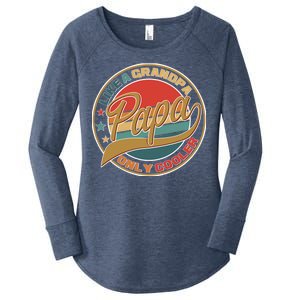 Papa Like A Grandpa Only Cooler Emblem Women's Perfect Tri Tunic Long Sleeve Shirt