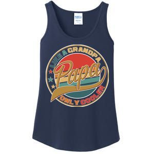 Papa Like A Grandpa Only Cooler Emblem Ladies Essential Tank