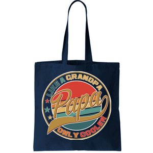 Papa Like A Grandpa Only Cooler Emblem Tote Bag