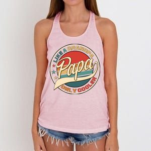 Papa Like A Grandpa Only Cooler Emblem Women's Knotted Racerback Tank