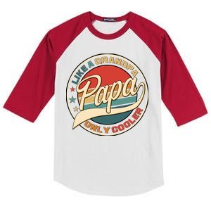 Papa Like A Grandpa Only Cooler Emblem Kids Colorblock Raglan Jersey