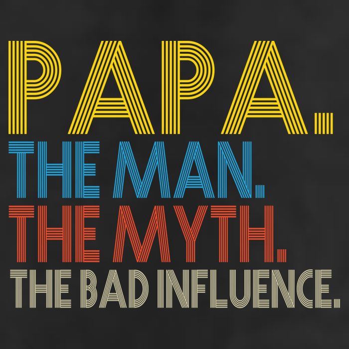 Papa Man Myth The Bad Influence Retro Garment-Dyed Fleece Hoodie