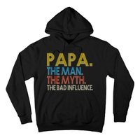 Papa Man Myth The Bad Influence Retro Hoodie