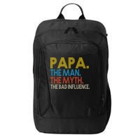 Papa Man Myth The Bad Influence Retro City Backpack