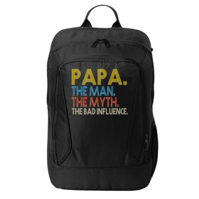 Papa Man Myth The Bad Influence Retro City Backpack