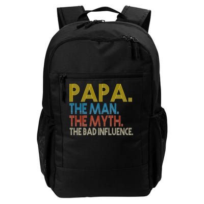 Papa Man Myth The Bad Influence Retro Daily Commute Backpack