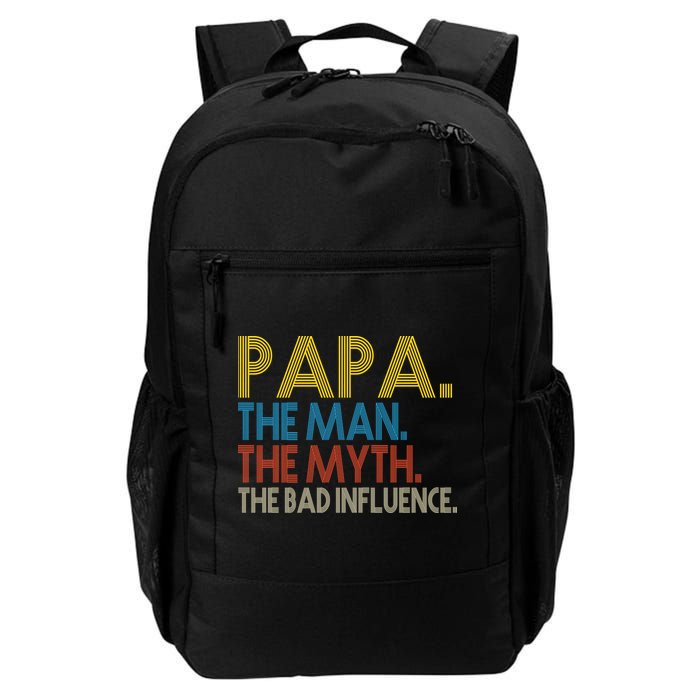 Papa Man Myth The Bad Influence Retro Backpack