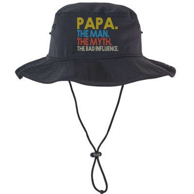 Papa Man Myth The Bad Influence Retro Bucket Hat