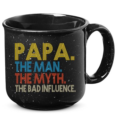Papa Man Myth The Bad Influence Retro 15oz Campfire Ceramic Mug