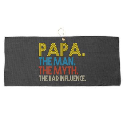 Papa Man Myth The Bad Influence Retro Large Microfiber Waffle Golf Towel