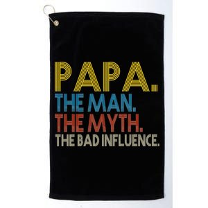 Papa Man Myth The Bad Influence Retro Platinum Collection Golf Towel