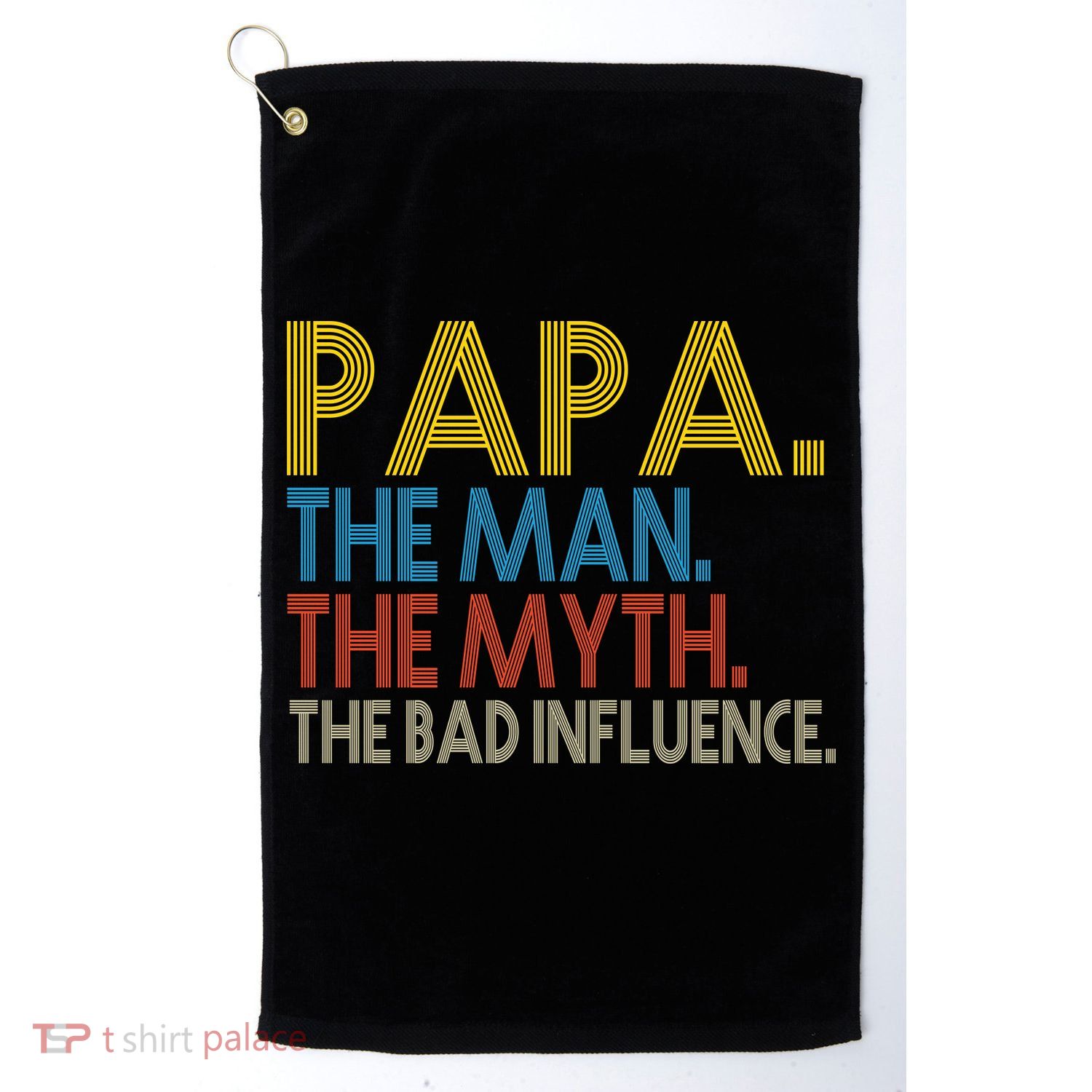 Papa Man Myth The Bad Influence Retro Golf Towel