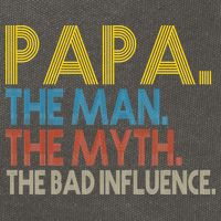 Papa Man Myth The Bad Influence Retro Cotton Canvas Backpack