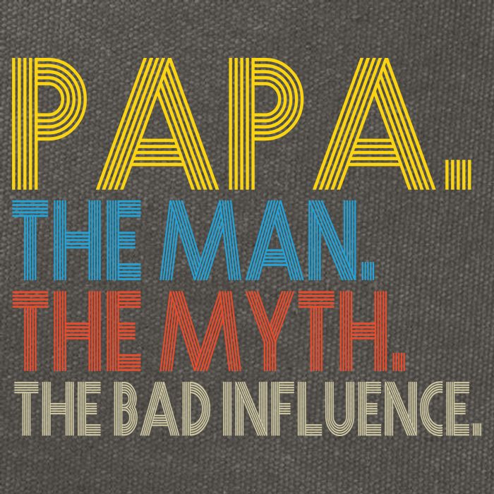 Papa Man Myth The Bad Influence Retro Cotton Canvas Backpack
